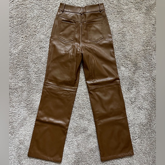 SHEIN PETITE XXS Brown Faux Leather Pants - Picture 8 of 16